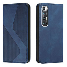 Funda de Cuero Cartera con Soporte Carcasa H03X para Xiaomi Mi 10S 5G Azul