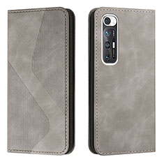 Funda de Cuero Cartera con Soporte Carcasa H03X para Xiaomi Mi 10S 5G Gris