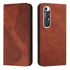 Funda de Cuero Cartera con Soporte Carcasa H03X para Xiaomi Mi 10S 5G Marron