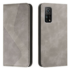 Funda de Cuero Cartera con Soporte Carcasa H03X para Xiaomi Mi 10T Pro 5G Gris