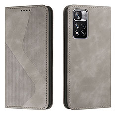 Funda de Cuero Cartera con Soporte Carcasa H03X para Xiaomi Mi 11i 5G (2022) Gris