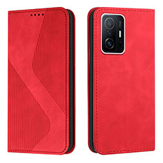 Funda de Cuero Cartera con Soporte Carcasa H03X para Xiaomi Mi 11T Pro 5G Rojo