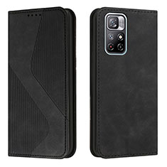 Funda de Cuero Cartera con Soporte Carcasa H03X para Xiaomi Poco M4 Pro 5G Negro