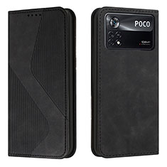 Funda de Cuero Cartera con Soporte Carcasa H03X para Xiaomi Poco X4 Pro 5G Negro