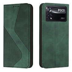 Funda de Cuero Cartera con Soporte Carcasa H03X para Xiaomi Poco X4 Pro 5G Verde