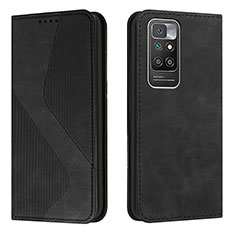 Funda de Cuero Cartera con Soporte Carcasa H03X para Xiaomi Redmi 10 (2022) Negro