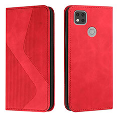 Funda de Cuero Cartera con Soporte Carcasa H03X para Xiaomi Redmi 9 Activ Rojo