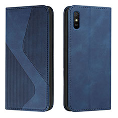 Funda de Cuero Cartera con Soporte Carcasa H03X para Xiaomi Redmi 9A Azul