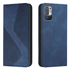 Funda de Cuero Cartera con Soporte Carcasa H03X para Xiaomi Redmi Note 10 5G Azul