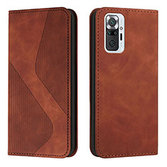 Funda de Cuero Cartera con Soporte Carcasa H03X para Xiaomi Redmi Note 10 Pro 4G Marron