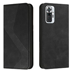 Funda de Cuero Cartera con Soporte Carcasa H03X para Xiaomi Redmi Note 10 Pro 4G Negro