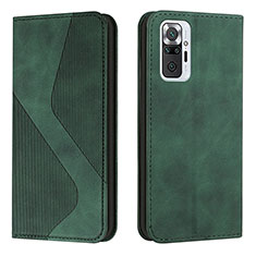 Funda de Cuero Cartera con Soporte Carcasa H03X para Xiaomi Redmi Note 10 Pro 4G Verde