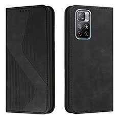 Funda de Cuero Cartera con Soporte Carcasa H03X para Xiaomi Redmi Note 11 5G Negro