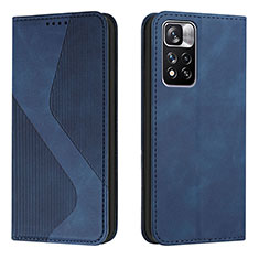 Funda de Cuero Cartera con Soporte Carcasa H03X para Xiaomi Redmi Note 11 Pro+ Plus 5G Azul