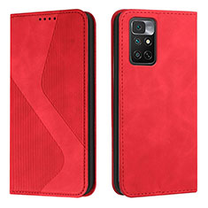 Funda de Cuero Cartera con Soporte Carcasa H03X para Xiaomi Redmi Note 11S 4G Rojo