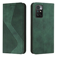 Funda de Cuero Cartera con Soporte Carcasa H03X para Xiaomi Redmi Note 11S 4G Verde