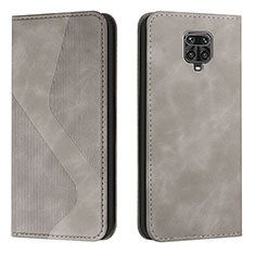 Funda de Cuero Cartera con Soporte Carcasa H03X para Xiaomi Redmi Note 9 Pro Max Gris