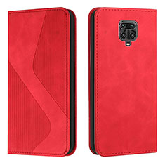 Funda de Cuero Cartera con Soporte Carcasa H03X para Xiaomi Redmi Note 9 Pro Max Rojo