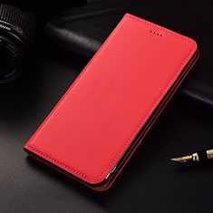 Funda de Cuero Cartera con Soporte Carcasa H04 para Apple iPhone 13 Rojo