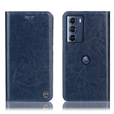 Funda de Cuero Cartera con Soporte Carcasa H04P para Motorola Moto Edge S30 5G Azul