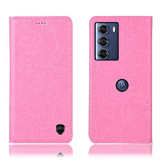 Funda de Cuero Cartera con Soporte Carcasa H04P para Motorola Moto Edge S30 5G Rosa