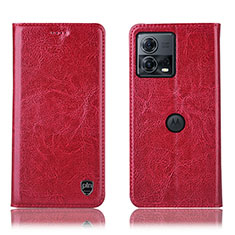 Funda de Cuero Cartera con Soporte Carcasa H04P para Motorola Moto Edge S30 Pro 5G Rojo