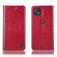 Funda de Cuero Cartera con Soporte Carcasa H04P para Motorola Moto G50 5G Rojo