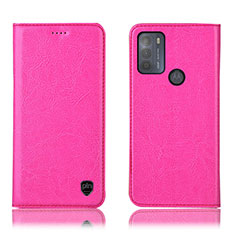 Funda de Cuero Cartera con Soporte Carcasa H04P para Motorola Moto G50 Rosa Roja