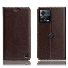 Funda de Cuero Cartera con Soporte Carcasa H04P para Motorola Moto S30 Pro 5G Marron