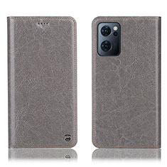 Funda de Cuero Cartera con Soporte Carcasa H04P para OnePlus Nord CE 2 5G Gris