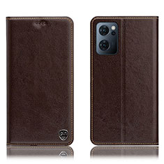 Funda de Cuero Cartera con Soporte Carcasa H04P para OnePlus Nord CE 2 5G Marron