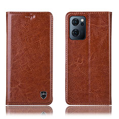 Funda de Cuero Cartera con Soporte Carcasa H04P para OnePlus Nord CE 2 5G Marron Claro