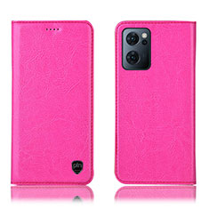 Funda de Cuero Cartera con Soporte Carcasa H04P para OnePlus Nord CE 2 5G Rosa Roja