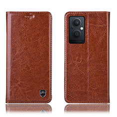 Funda de Cuero Cartera con Soporte Carcasa H04P para OnePlus Nord N20 5G Marron Claro