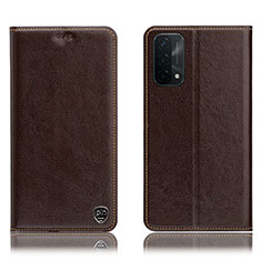 Funda de Cuero Cartera con Soporte Carcasa H04P para OnePlus Nord N200 5G Marron