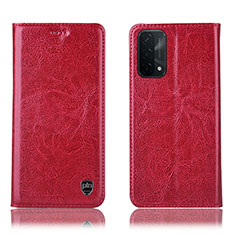 Funda de Cuero Cartera con Soporte Carcasa H04P para OnePlus Nord N200 5G Rojo