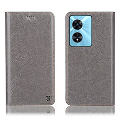 Funda de Cuero Cartera con Soporte Carcasa H04P para Oppo A1 5G Gris