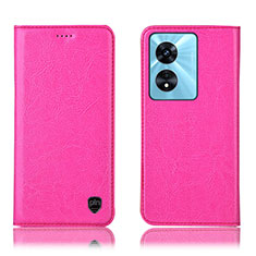 Funda de Cuero Cartera con Soporte Carcasa H04P para Oppo A1 5G Rosa Roja