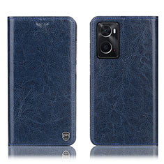 Funda de Cuero Cartera con Soporte Carcasa H04P para Oppo A36 Azul