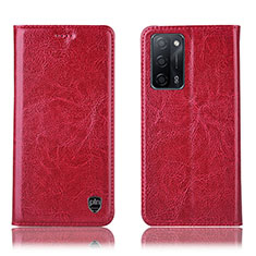 Funda de Cuero Cartera con Soporte Carcasa H04P para Oppo A53s 5G Rojo