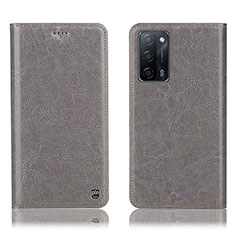 Funda de Cuero Cartera con Soporte Carcasa H04P para Oppo A55 5G Gris