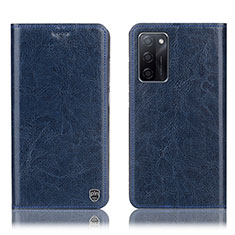 Funda de Cuero Cartera con Soporte Carcasa H04P para Oppo A55S 5G Azul