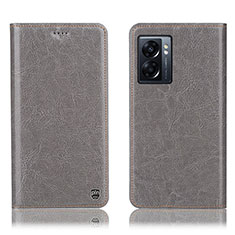 Funda de Cuero Cartera con Soporte Carcasa H04P para Oppo A56S 5G Gris