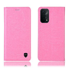 Funda de Cuero Cartera con Soporte Carcasa H04P para Oppo A74 5G Rosa