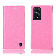 Funda de Cuero Cartera con Soporte Carcasa H04P para Oppo A76 Rosa