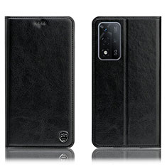 Funda de Cuero Cartera con Soporte Carcasa H04P para Oppo A93s 5G Negro