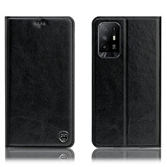 Funda de Cuero Cartera con Soporte Carcasa H04P para Oppo A95 5G Negro