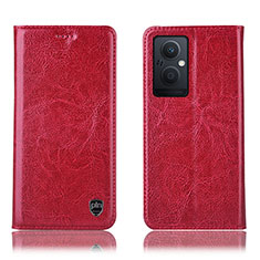 Funda de Cuero Cartera con Soporte Carcasa H04P para Oppo F21 Pro 5G Rojo