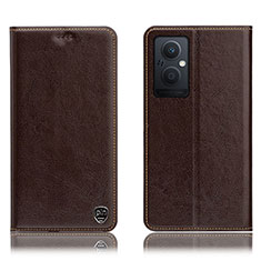 Funda de Cuero Cartera con Soporte Carcasa H04P para Oppo F21s Pro 5G Marron