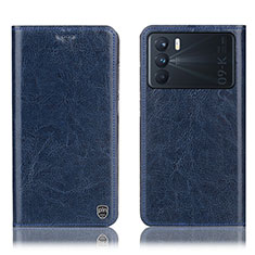 Funda de Cuero Cartera con Soporte Carcasa H04P para Oppo K9 Pro 5G Azul